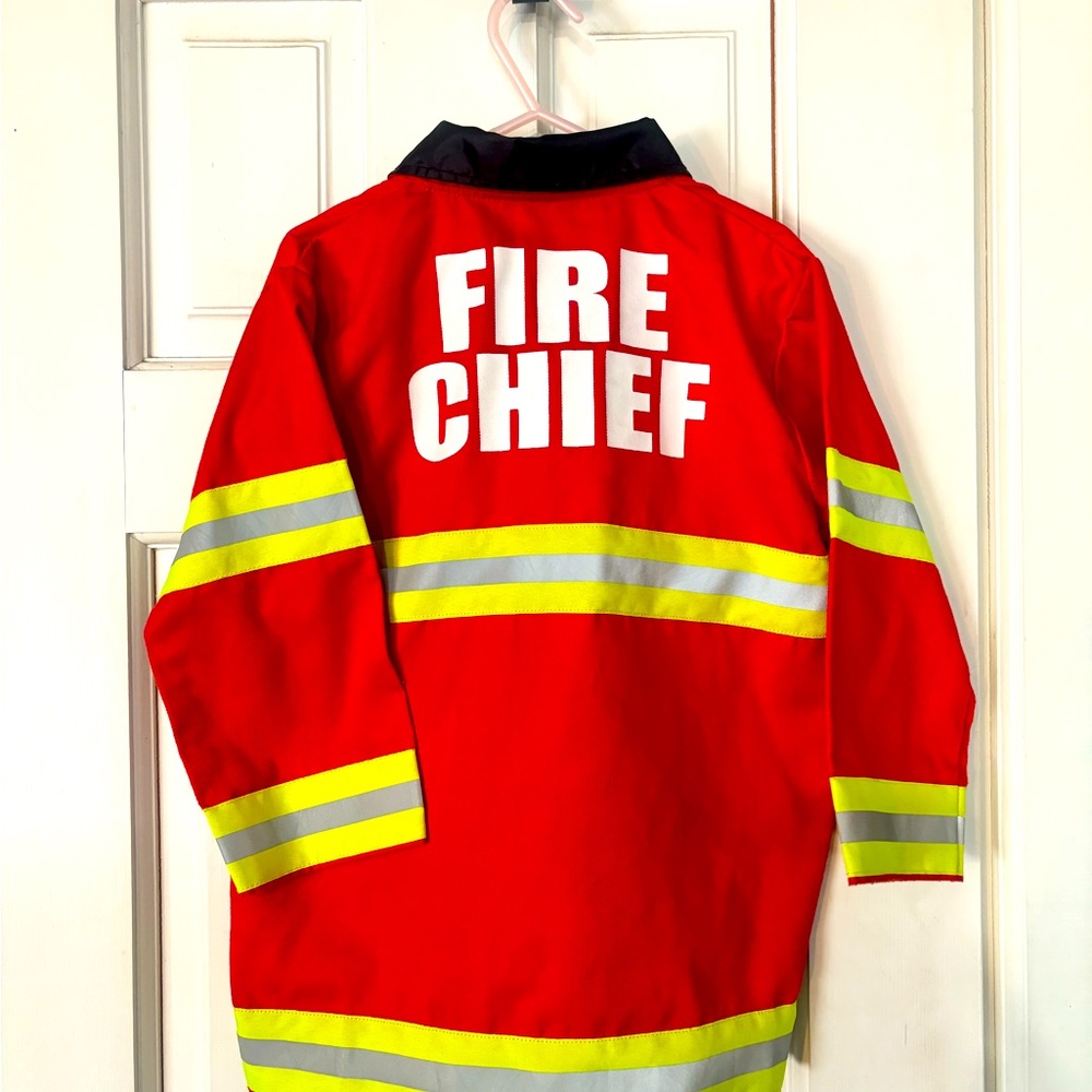 Costume play shell for updating. Fire Chief, Melissa and Doug. Bright, creative.